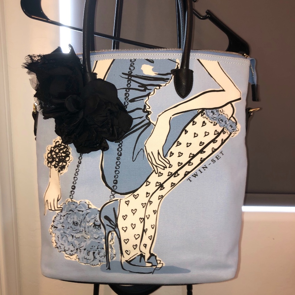 Twin-Set (Girl Blue Print) - Tote Bag